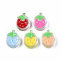 Transparent Acrylic Enamel Beads, Strawberry