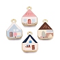 Pendentifs en alliage imprimés, crémaillère plaquage, charmes de la maison, sans cadmium et sans nickel et sans plomb, or