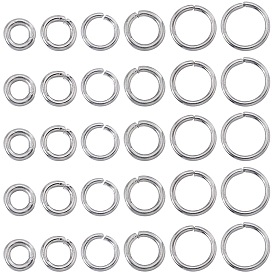 600 шт. 6 стили 304 соединительные кольца из нержавеющей стали, открытые кольца прыжок, для плетения кольчуги