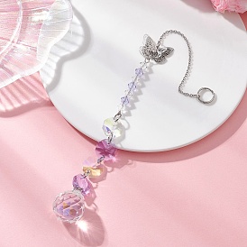 Стекло каплевидное окно висит ловцы солнца, подвески-бабочки из нержавеющей стали и латуни для декора на открытом воздухе и в саду