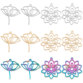 12 шт 6 стиль 304 подвески из нержавеющей стали, цветок