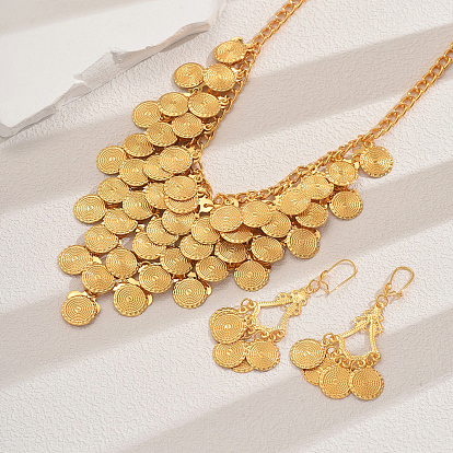 Наборы из серег и ожерелий из сплава монет и кисточек для женщин