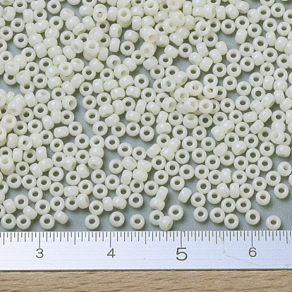 MIYUKI Round Rocailles Beads, Japanese Seed Beads, (RR491) Ivory Pearl Ceylon Luster