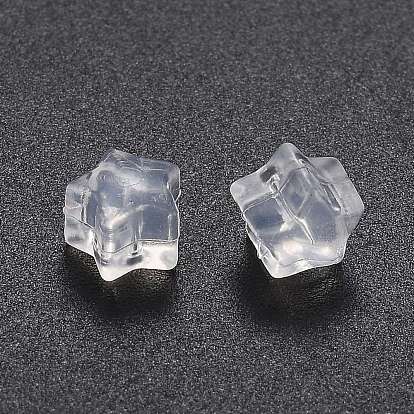 Transparent Silicone Ear Nuts, Earring Backs, Star