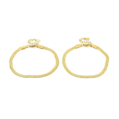 Ионное покрытие (IP) 304 браслеты-цепочки из нержавеющей стали с узором «елочка» для женщин