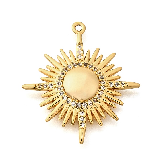 Латунные микропаве прозрачные подвески с фианитом, солнечные чары