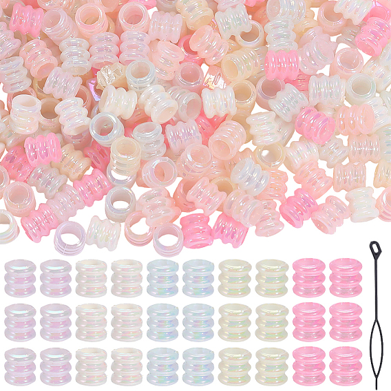 300 piezas de cuentas de plástico, jalea de imitación, con 5piezas de horquillas acrílicas para hacer moños