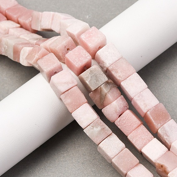 Натуральный розовый опал бусы пряди, кубические