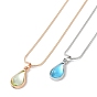 Alloy Snake Chain Necklaces, Plastic Pendant Necklaces, Teardrop