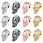 Brass Micro Pave Cubic Zirconia Beads, Skull