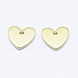 Brass Charms, Long-Lasting Plated, Nickel Free, Heart