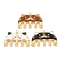 304 acier inoxydable émail pendentifs, charme peigne tigre, réel 18 k plaqué or, placage ionique (ip), plaqué longue durée