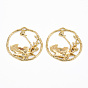 Rack Plating Alloy Pendants, Cadmium Free & Lead Free, Lotus
