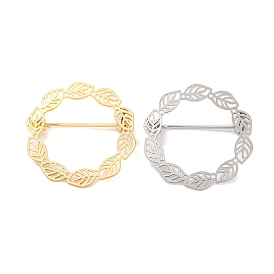 Броши из латуни в форме полого листа для женщин