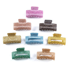 PVC Claw Hair Clips for Women, Rectangle