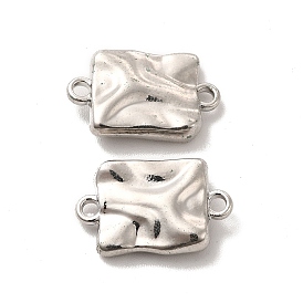 Alloy Connector Charms, Long-Lasting Plated, Cadmium Free & Lead Free, Textured Rectangle Links