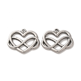 Valentine's Day 304 Stainless Steel Pendants, Heart with Infinity