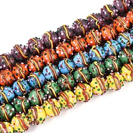 Ручной работы Lampwork неровный бисер, гамбургер