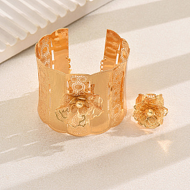 Наборы браслетов и колец с железным цветком для женских вечеринок