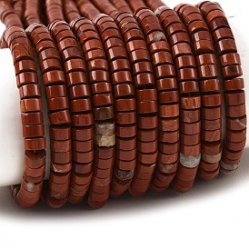 Natural Red Jasper Beads Strands, Disc, Heishi Beads