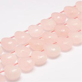 Naturel a augmenté perles de quartz, goutte , facette