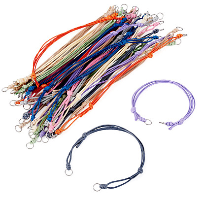 10Stück gewachste Polyesterschnur Armbänder herstellen, Platin Farbe