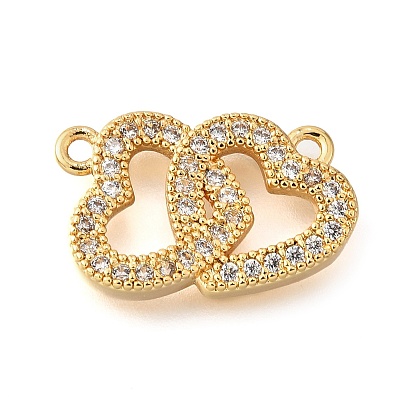 Латунные микропаве прозрачные подвески с фианитом, сердце прелести