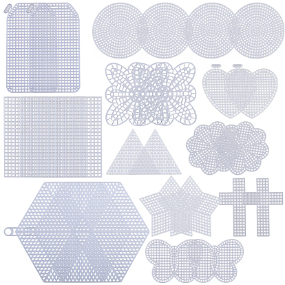 24 шт. 11 стили самодельные формы из пластикового холста, для остроконечных проектов, подставки и поделки, белые