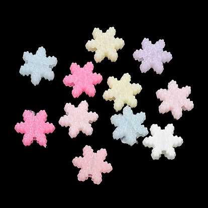 Рождественские пластиковые бусины, имитация желе, снежинка