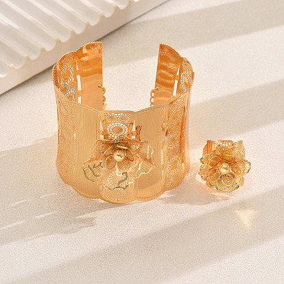 Наборы браслетов и колец с железным цветком для женских вечеринок