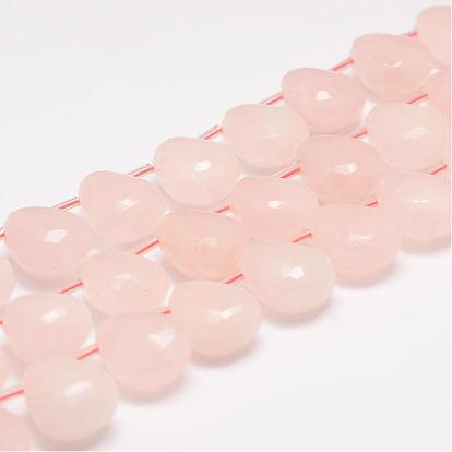 Naturel a augmenté perles de quartz, goutte , facette