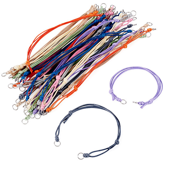 10pcs fabrication de bracelets en cordon de polyester ciré, platine