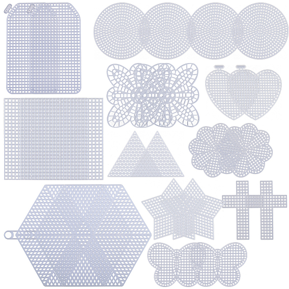 24 шт. 11 стили самодельные формы из пластикового холста, для остроконечных проектов, подставки и поделки, белые