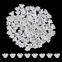 200Pcs Transparent Spray Painted Glass Bead Caps, Flower