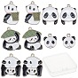 20Pcs 5 Styles Alloy Enamel Pendants, Cadmium Free & Lead Free, Light Gold, Panda Shape