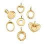 Ensembles de pendentif de cabochon en laiton, ouvrir les paramètres, réel 18 k plaqué or