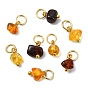 Подвески из натурального янтаря, самородки прелести, с 304 кольцами из нержавеющей стали