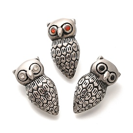 304 подвески из нержавеющей стали, со стразами, античное серебро, очарование совы