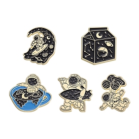 Astronaut Theme Enamel Pins, Alloy Brooches for Backpack Clothes