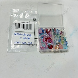 54Stück handgefertigte Lampwork-Perlen und Glasperlen-Sets, Mond & Sterne