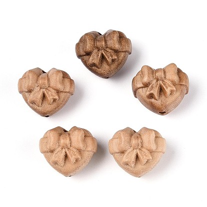 Бусины из натурального яблоневого дерева, сердце и лук