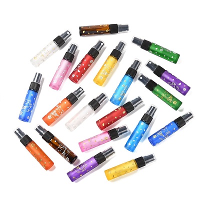 Glass Spray Bottles, Fine Mist Atomizer, with Plastic Dust Cap & Refillable Bottle, with Fortune Cat Pattern & Chinese Character