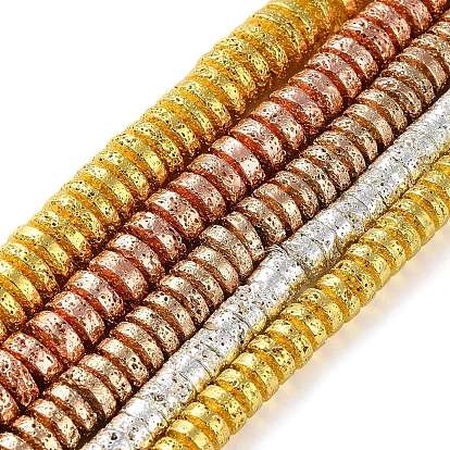 Гальванические бусины из натуральной лавы, диск, Heishi бусы