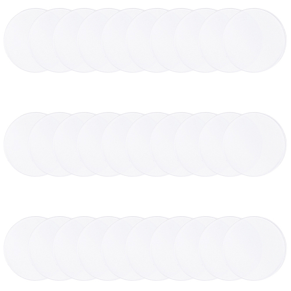 30 шт. прозрачных акриловых листов, плоско-круглые