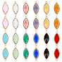 24шт 12 цветные стеклянные подвески для подключения, с позолоченными элементами из экологически чистого сплава, граненые, лошадиный глаз 