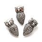 304 подвески из нержавеющей стали, со стразами, античное серебро, очарование совы