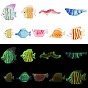 45Pcs 9 Styles Fish Transparent Resin Cabochons, DIY for Phone Case & Earrings & Keychains Accessories
