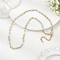 3.5MM Duo Tone Brass Paperclip Chains Necklaces