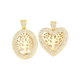 Латунные микро проложить кубического циркония подвески, без кадмия и без свинца, древо жизни прелести