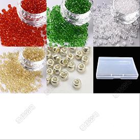5 couleurs perles de rocaille en verre, ronde, pour noël